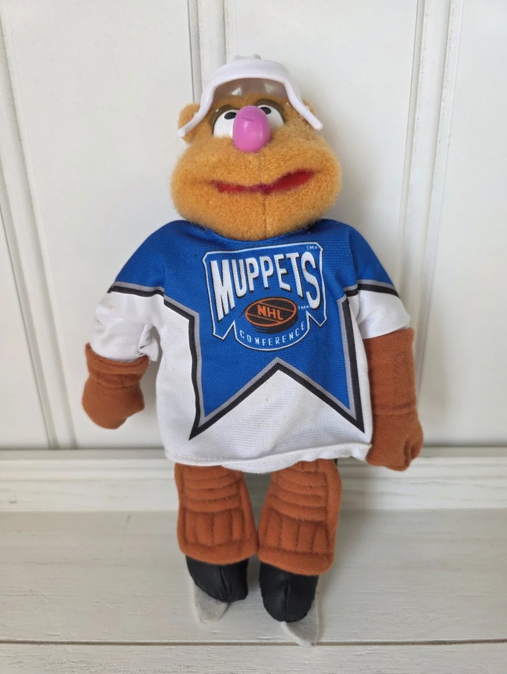Mcdonalds 1995 The Muppets Fozzie Bear NHL Hockey Plush Stuffed Animal Toy 12" - Picture 1 of 12